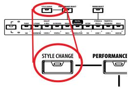 KORG PA800 - Appuyez sur la case performance affichée à l'écran pour ouvrir la fenêtre de sélection des performances (performance select) - 2