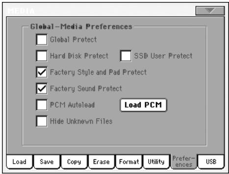 KORG PA800 - Préférences - 1