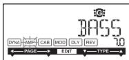 KORG PANDORA MINI - AMPAdjusting the cut and boost for the low range of the selected amp model - 1