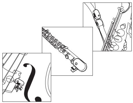 KORG WITUNE - Colocar el Transmisor en el instrumento musical - 1