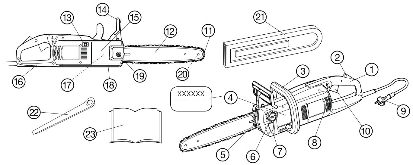 JONSERED CS 2121 EL - Ketting/zaagblad - 1