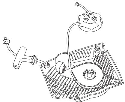 JONSERED CS 2139 T - Remplacement d'une corde de lanceur rompue ou usée - 5