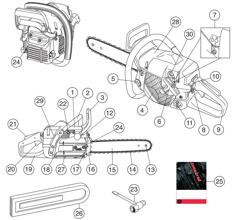 JONSERED CS 2150 - WAT IS WAT? - 1