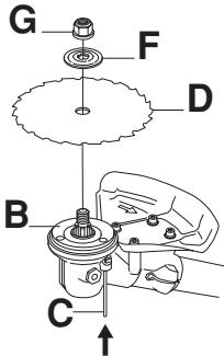 JONSERED FC 2145 S - Montage du protège-lame et de la lame déclaircissage - 3