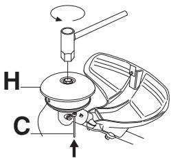 JONSERED FC 2145 S - Montage de la protection de la tête et de la tete de déssherbage Trimmy SII - 4