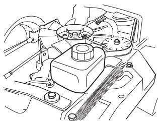 JONSERED FR 2216 FA - Contrôle du niveau d'huile de la transmission - 2