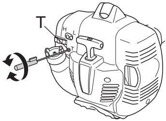 JONSERED GC 2236 - Endeinstellung der Leerlaufdrehzahl T - 1