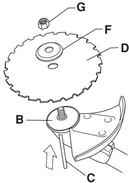 JONSERED GR 2036 - Montage du protège-lame et de la lame d'éclaircissage - 3