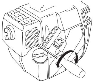 JONSERED GR 2036 - Endeinstellung der Leerlaufdrehzahl T - 1