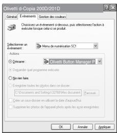 OLIVETTI D-COPIA 200D - Utilisation du Button Manager Configuration du Button Manager Windows XP/Vista - 2