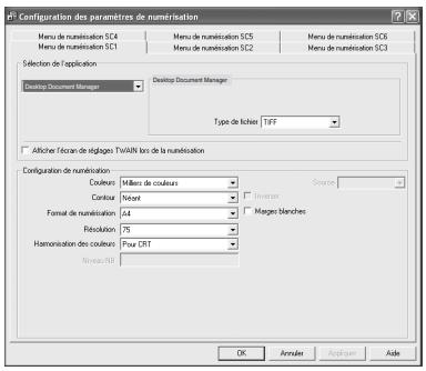 OLIVETTI D-COPIA 200D - Boite de dialogue de configuration du Button Manager - 2