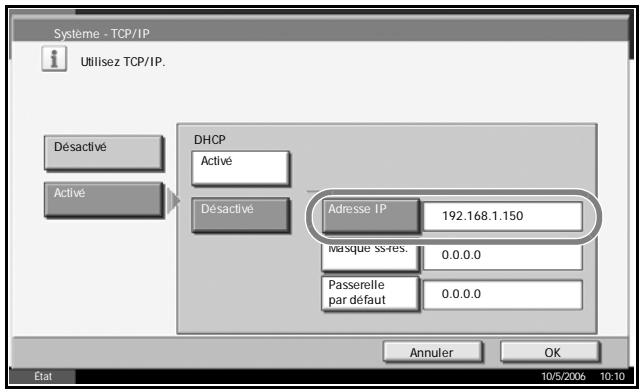 OLIVETTI D-COPIA 300MF - Configuration TCP/IP (avec adresse IP fixe) - 3