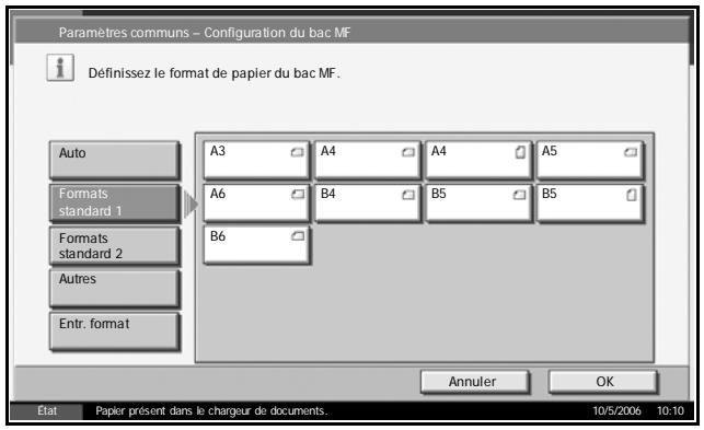 OLIVETTI D-COPIA 300MF - Sélection du type et du format de papier pour le bac MF - 2