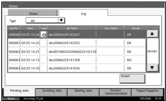 OLIVETTI D-COPIA 300MF - Viewing Job Log - 1