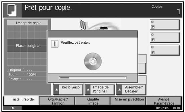 OLIVETTI D-COPIA 300MF-400M-500MF - Fenêtre d'attente à la fin d'une opération dans le menu Systeme - 1