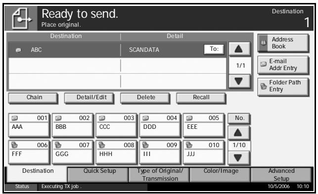 OLIVETTI D-COPIA 300MF-400M-500MF - Choosing from Address Book - 1