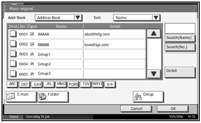 OLIVETTI D-COPIA 300MF-400M-500MF - Choosing from Address Book - 2