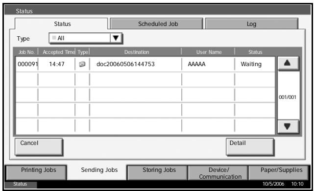 OLIVETTI D-COPIA 300MF-400M-500MF - Status/Job Cancel Screen - 2