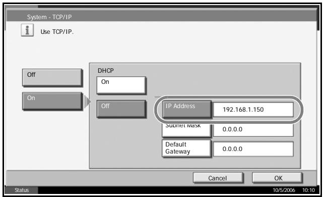 OLIVETTI D-COPIA 300MF-400M-500MF - Press [IP Address] and enter IP address using the numeric keys. - 1