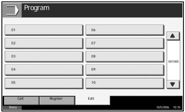 OLIVETTI D-COPIA 400M - Program Screen - 3