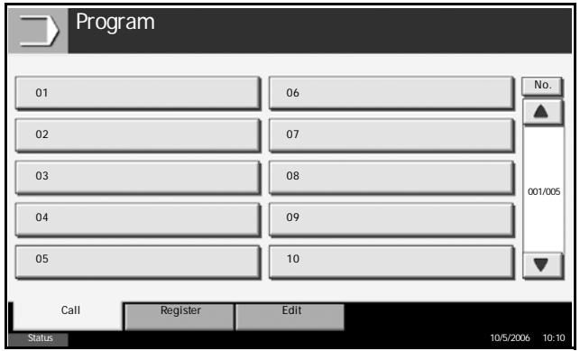 OLIVETTI D-COPIA 400M - Program Screen - 1