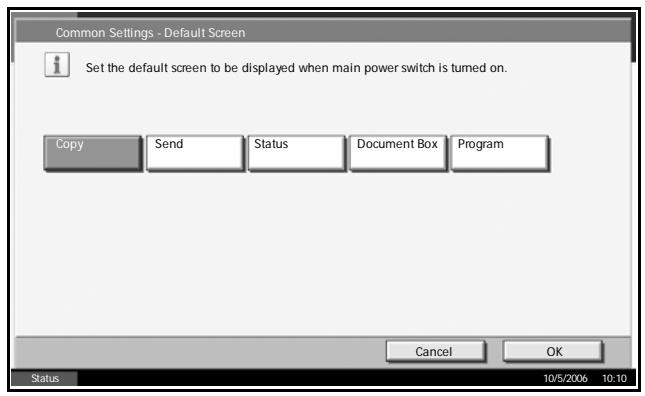 OLIVETTI D-COPIA 400M - Select the desired default screen. - 1