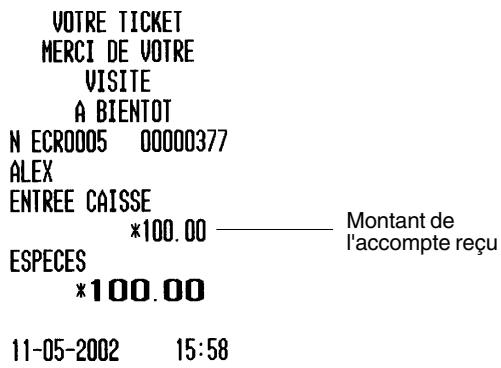 OLIVETTI ECR 3550 T - Enregistrement d'un paiement effectué à partir de la caisse - 1