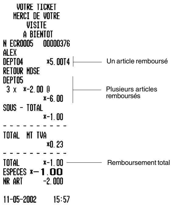 OLIVETTI ECR 3550 T - Remboursement de plusieurs articles - 1