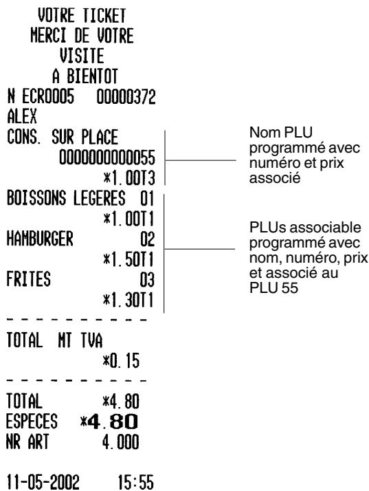 OLIVETTI ECR 3550 T - Enregistrement d'une liaison entre PLUs - 1