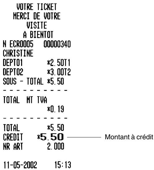 OLIVETTI ECR 3550 T - Enregistrement d'une vente à crédit - 1