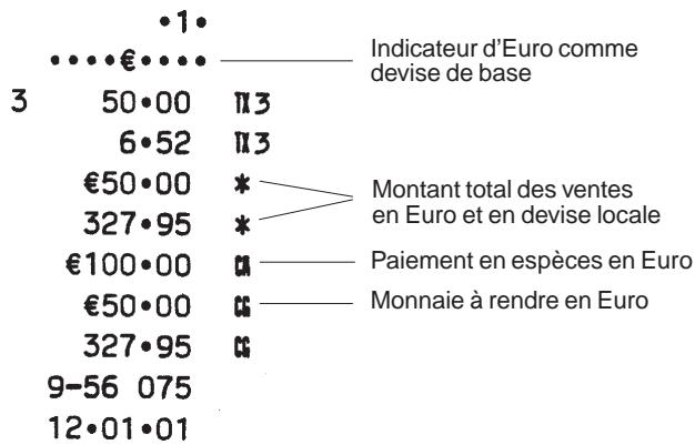 OLIVETTI ECR 5200 - Enregistrement d'une vente à l'unité et calcul de la monnaie - 1