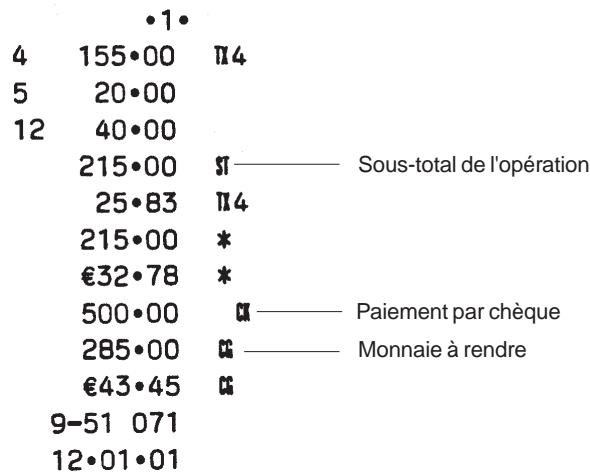 OLIVETTI ECR 5200 - Paiement par chèque en excès en devise locale - 1