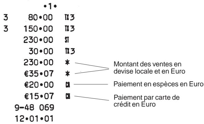 OLIVETTI ECR 5200 - Paiement partiel en espèces en euro - 1