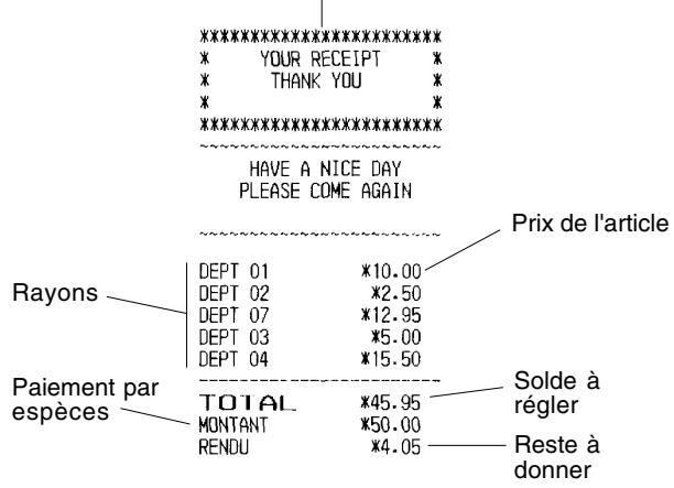 OLIVETTI ECR 5900 - Echantillon ticket - 2