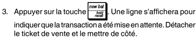 OLIVETTI ECR 5920F - Mise en attente et rappel d'une transaction de vente - 3