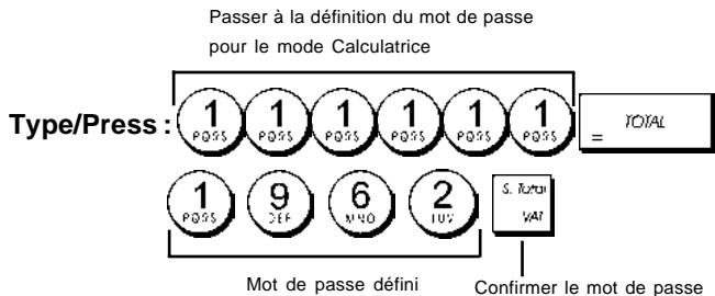 OLIVETTI ECR 6700 - Programmation du mot de passer pour le mode calculatrice - 1