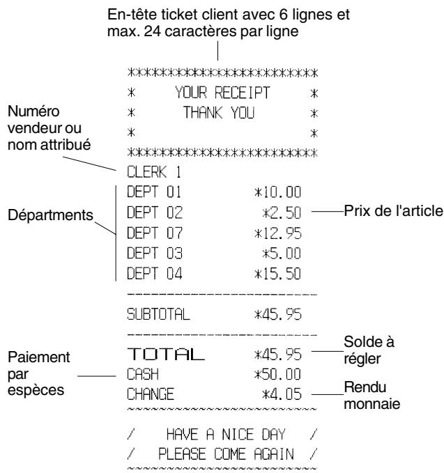 OLIVETTI ECR 6800 - Exemple ticket - 2