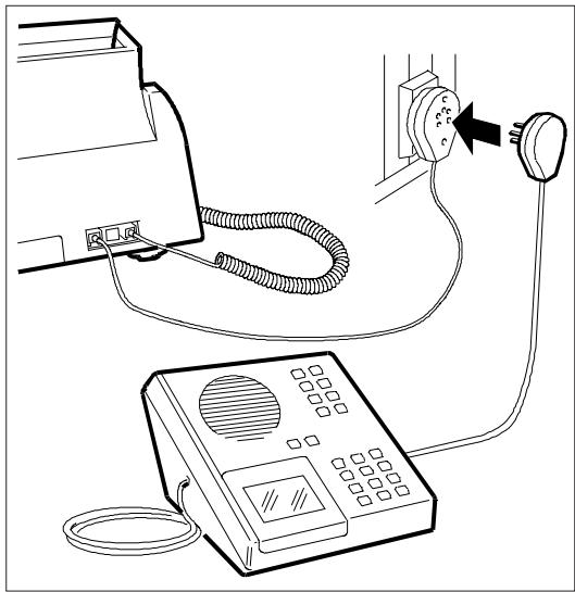 OLIVETTI JET-LAB 500 - Connexion d'un répondeur, d'un évientuel téléphone d'urgence ou d'un autre apparéil - 1