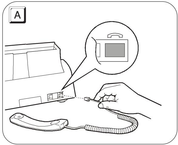OLIVETTI OFX 180 - Connexion du combiné téléphonique - 1