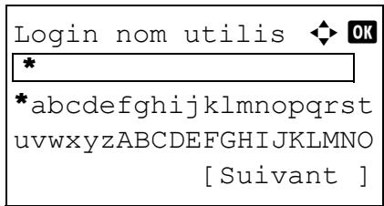 OLIVETTI D-COPIA 283MF - Saisie lorsque [Sélect. caract.] est sélectionné dans les paramètres de l'opération de connexion - 1