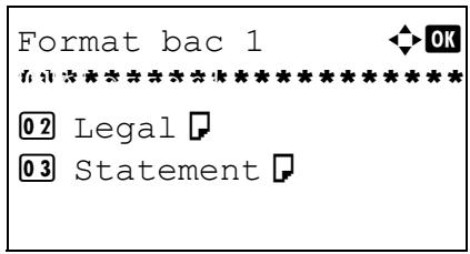 OLIVETTI D-COPIA 283MF - Sélection du format de papier et du type de support pour les magasins - 5