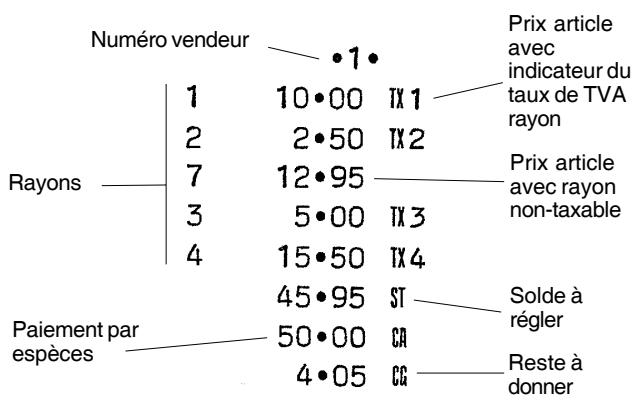 OLIVETTI ECR 7100 - Echantillon Ticket - 2