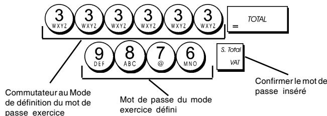 OLIVETTI ECR 7700 - Programmation du mot de passer en mode exercice - 1