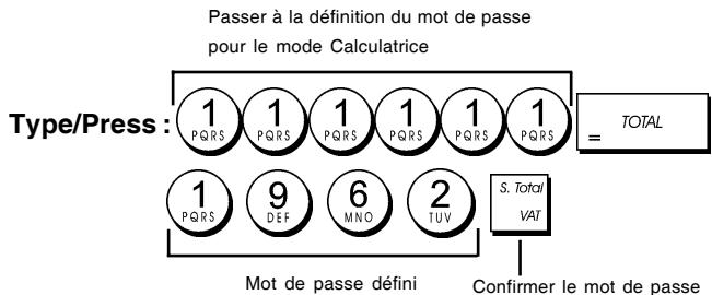 OLIVETTI ECR 7700 - Programmation du mot de passer pour le mode calculatrice - 1