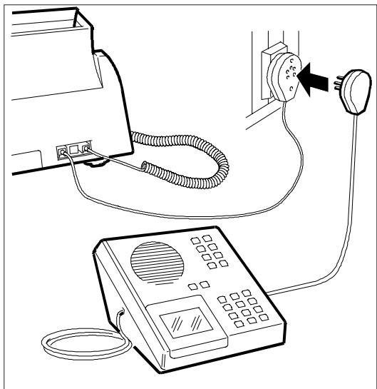 OLIVETTI OFX 580 - Connexion d'un répondeur, d'un évientuel téléphone d'urgence ou d'un autre apparéil - 1