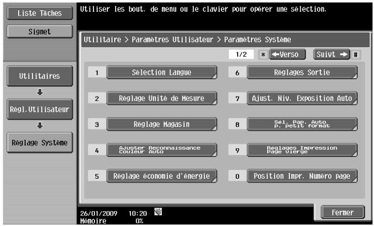 OLIVETTI D-COLOR MF220 - [Réglage Système] - 1