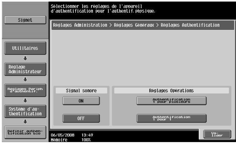 OLIVETTI D-COLOR MF220 - Configurez [Signal sonore] et [Réglages Opérations]. - 1