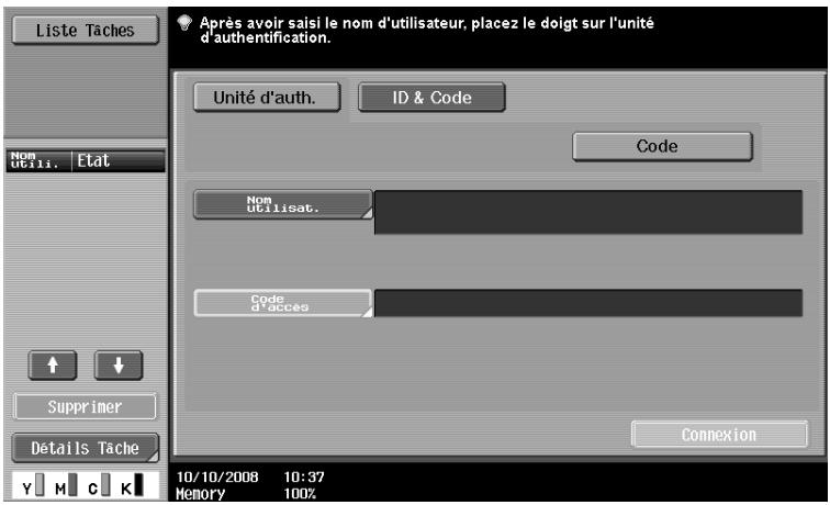 OLIVETTI D-COLOR MF220 - Quand [Authentication 1 pour 1] a eté spécifique - 1