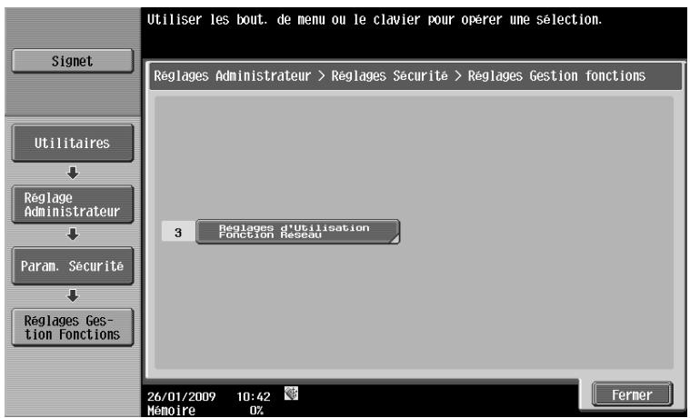 OLIVETTI D-COLOR MF220 - [Réglages Gestion fonctions] - 1