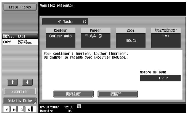 OLIVETTI D-COLOR MF220 - Imprimer un jeu pour vérifier le résultat de la copie (Épreuve) - 1